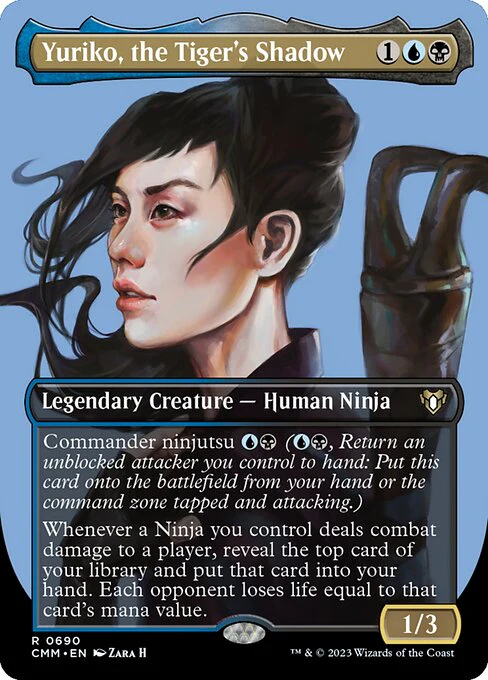 Yuriko, the Tiger's Shadow (690) - BORDERLESS - FULL ART - Commander Masters